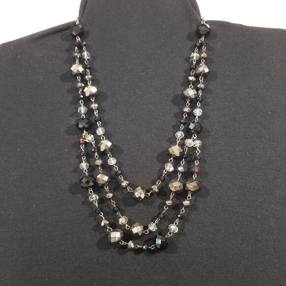 Crystal Necklaces x 2 Super Sparkly Iridescent Jewelry Blue, Green and Browns - Picture 2 of 15